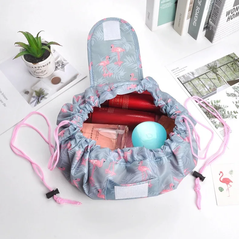 Customizable Female Travel Storage Cosmetic Bag Large Capacity Portable Waterproof Toiletry Beauty Case with Drawstring Makeup