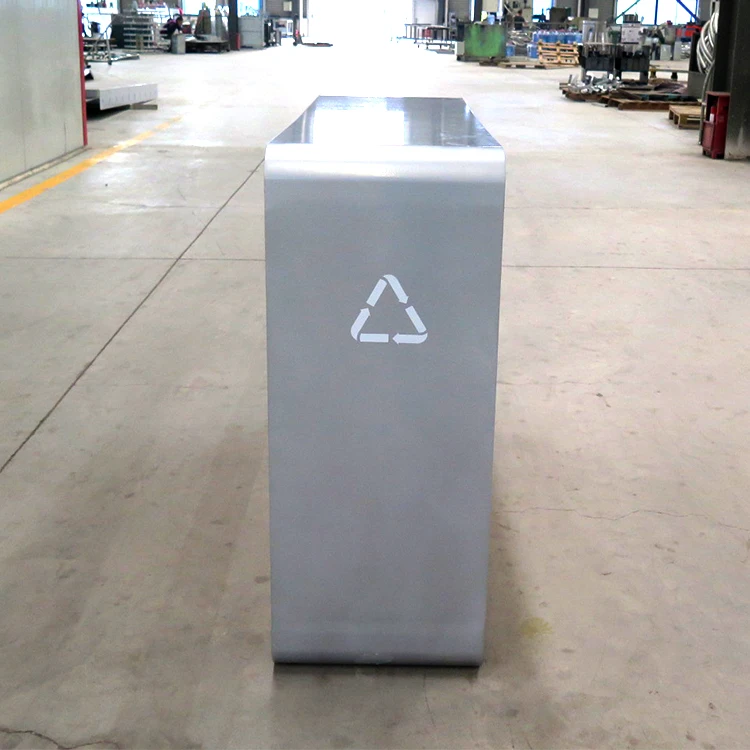 Haoyida outdoor public sorting trash bin classified garbage can outside garden 3 compartments WPC wood waste receptacle