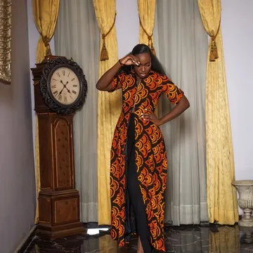 High Quality African Fashion Women Clothing Ankara Print Shirt Neck Half Sleeve Maxi Top with Zipper Africa Women Kaftan