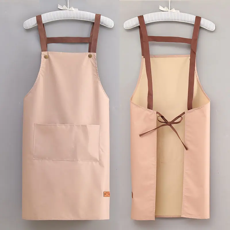 Waterproof And Oilproof Workwear Dining Cooking Women Aprons Kitchen Polyester Waterproof Apron
