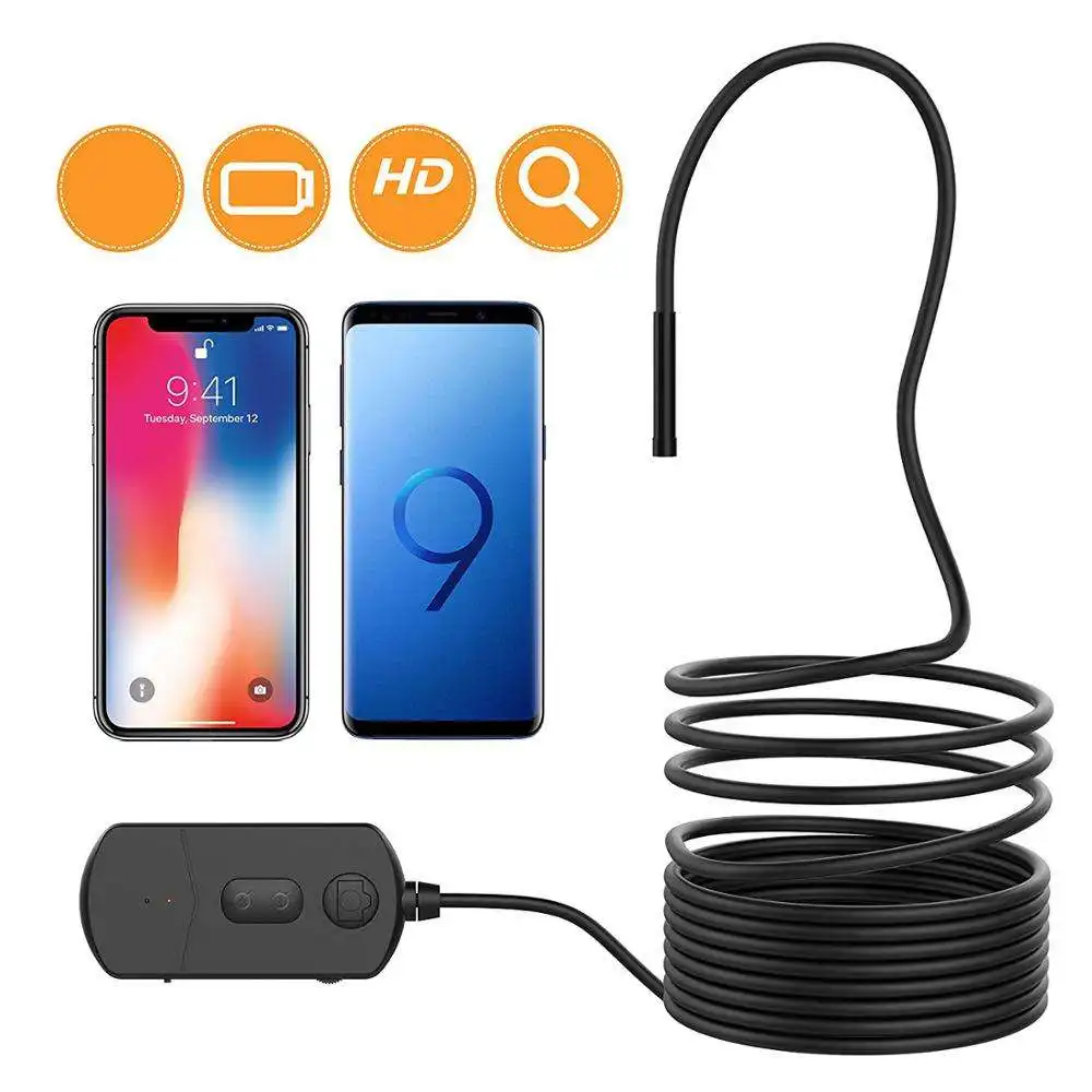 Time Limited Spike Zoomable 5.5mm Wifi 1080p Semi Rigid Inspection Endoscope Camera