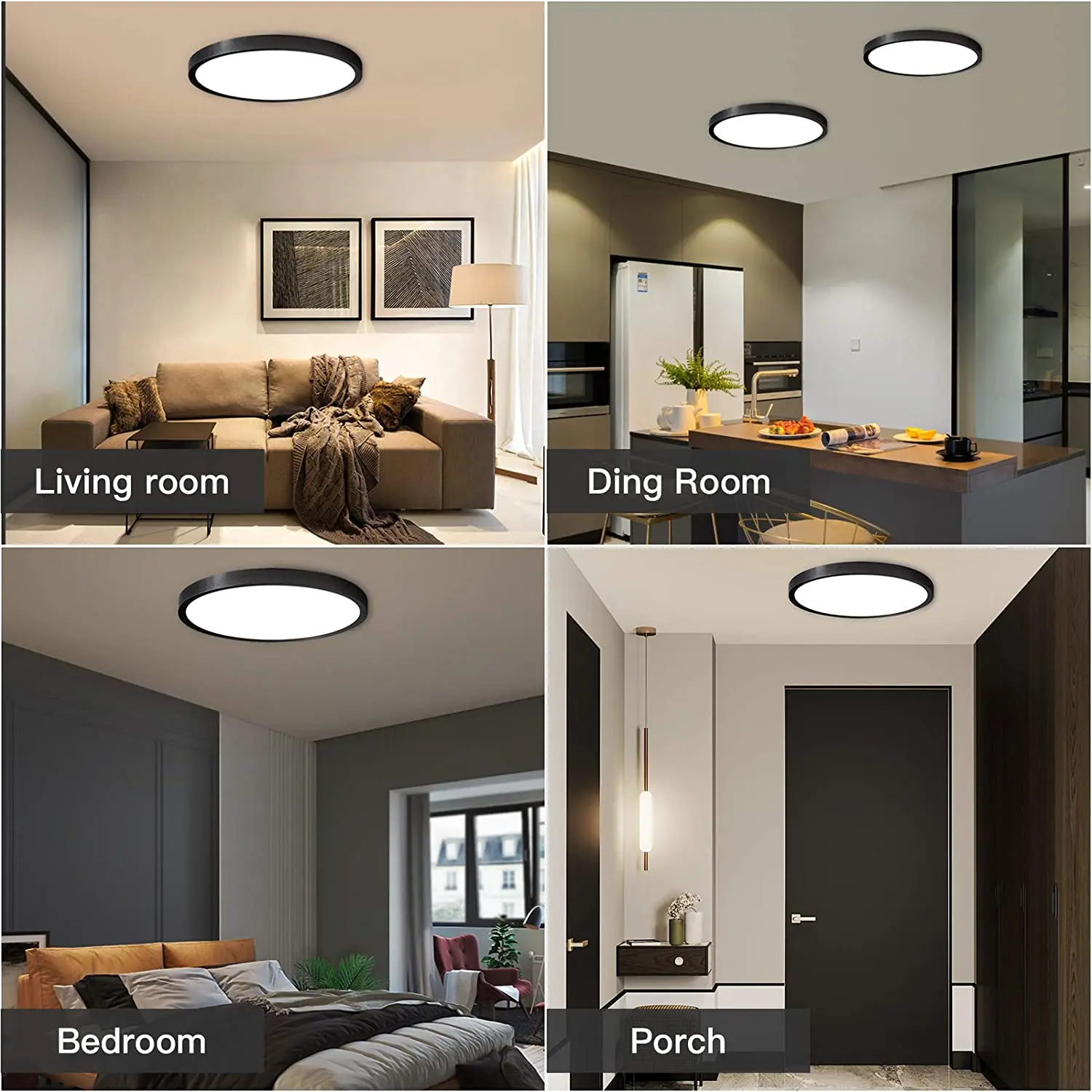 2.4G Bluetooth LED Ceiling Light 12inch Flush Panel with 2000K-6000K 24W Shape Home Office IP44 Rated Remote Control