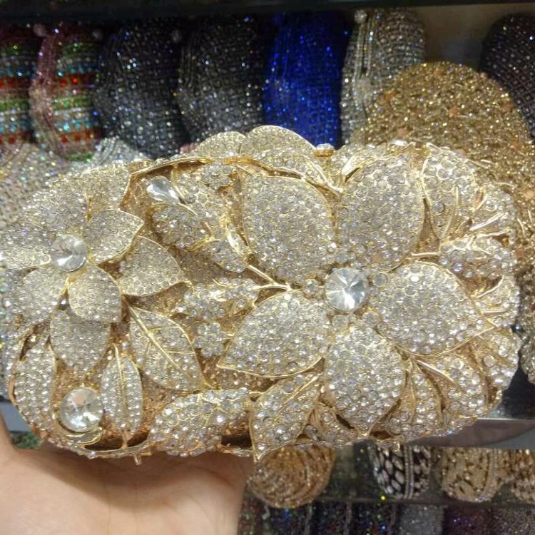Factory sales 2019 NEW crystal stone evening bag diamond box rhinestone clutch bag for wedding