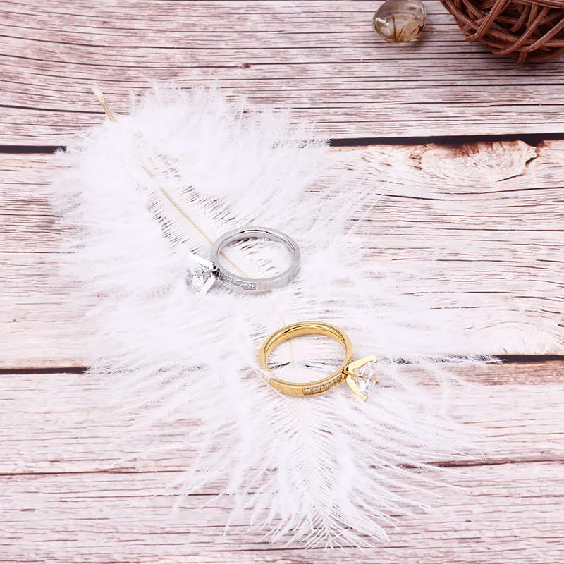 Fashion Stainless Steel Engagement Ring Fashion Jewelry Couple Wedding Rings Gold 18k Weeding Ring For Men Or Women Couple