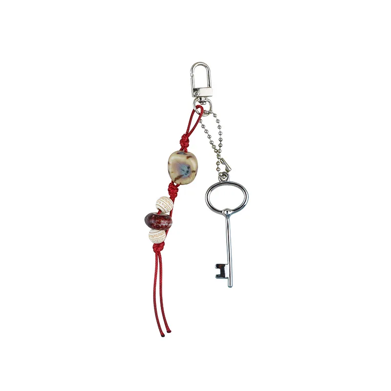 Creative new resin star ceramic ball lanyard key chain assembly hanging mobile phone chain bag decorative pendant