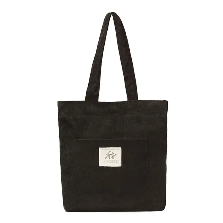 2021 Manufacturer Hot Sale Custom Logo Corduroy Tote Bag Travel Shopping Tote Bag