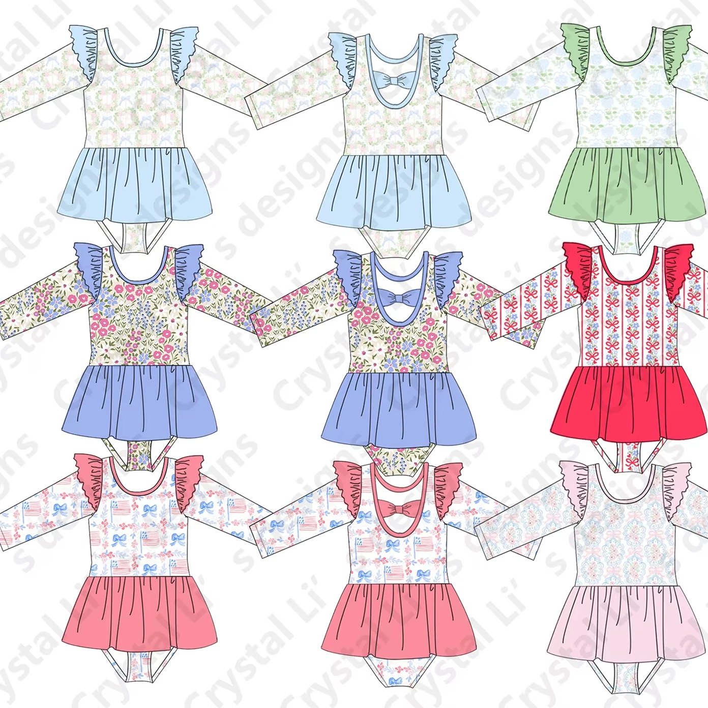 Wholesale Gymnastics Leotards Custom Print Children Ballet Leotard  Ruffle Dance Leotard Ballet With best quality