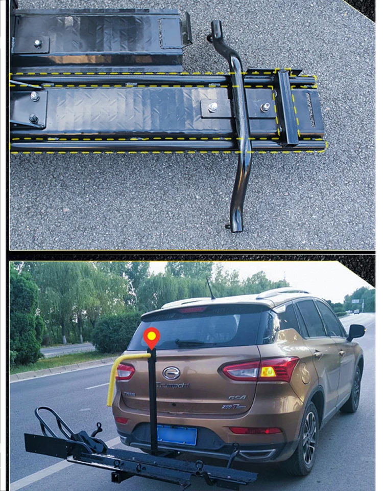 Motorcycle Car Trailer Square Bar Car Trailer Frame Luggage Rack Rear Trailer Tail Three Port Motorcycle Frame