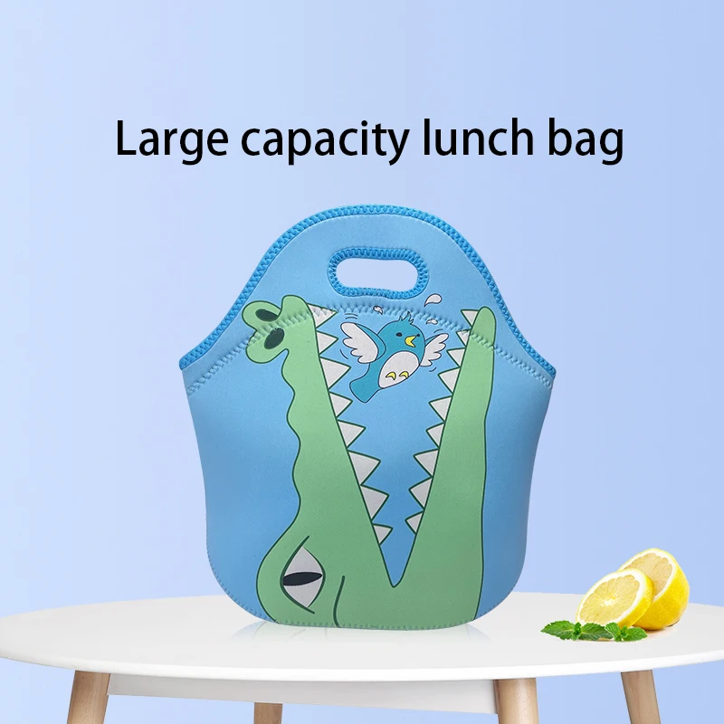 Custom Waterproof Eco-Friendly Lunch Bag Neoprene Kawaii Animal Cooler Bag For School Kids