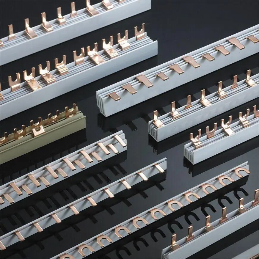 MCB 63A U Type BusBar Fork copper Busbar 2Pole 40A 63A 100A Fork U Type