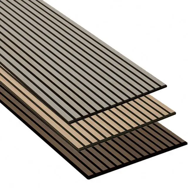 Wood Veneer Surface Polyester Mdf Different Dimension Wall Slat Acoustic Panel