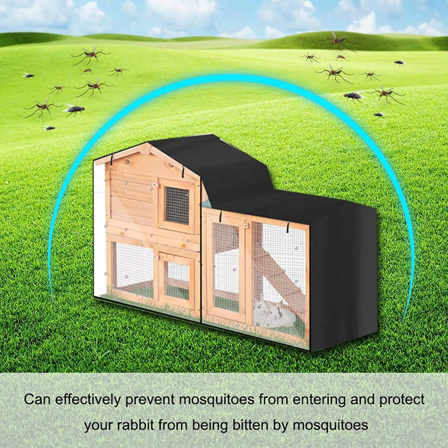 High Quality OEM 420D Oxford Cloth Waterproof and Dustproof House Covers UV Resistant Pet House Cover Foldable Cage Cover