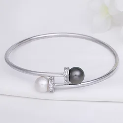 Charm Fashion Jewelry 925 Sterling Silver Bracelet Heart Pearl Bracelet For Women and Girls