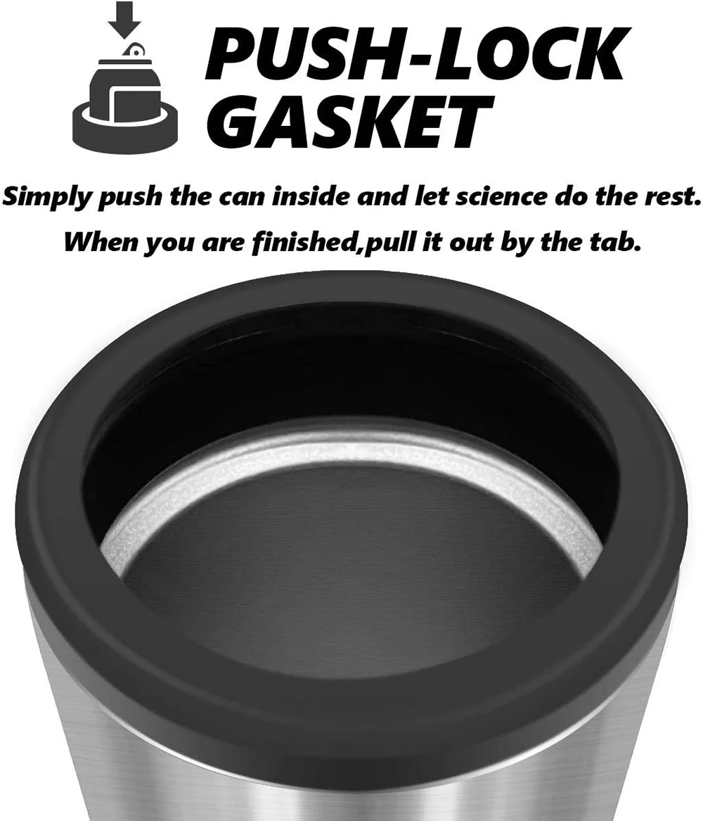 Drink Stainless Steel Beer Bottle Can Cooler Holder,Metal Double Insulated Shower Beer Vacuum Sealed Can Holder