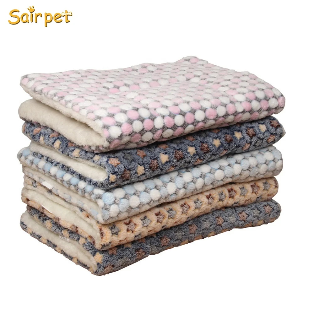 Sairpet Super Soft and Fluffy Premium Dog Blanket Pet Mat Cute Flannel Fleece Throw for Puppy Dog Cat Multi Color