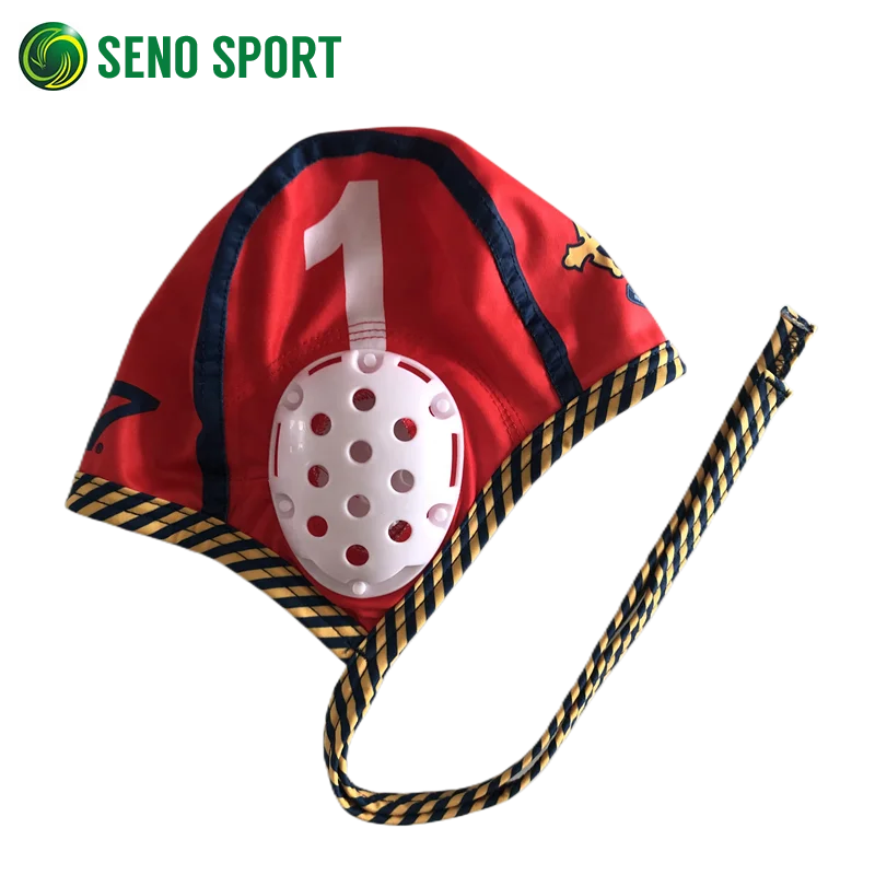 Custom Printed Number 1 Water Polo Goalie Cap With Ear Protection