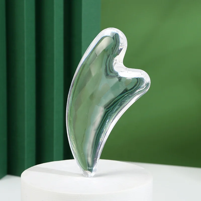 Wholesale Transparent Heart Shape Face Massager Guasha Scraping Tools Facial Care Resin Tools