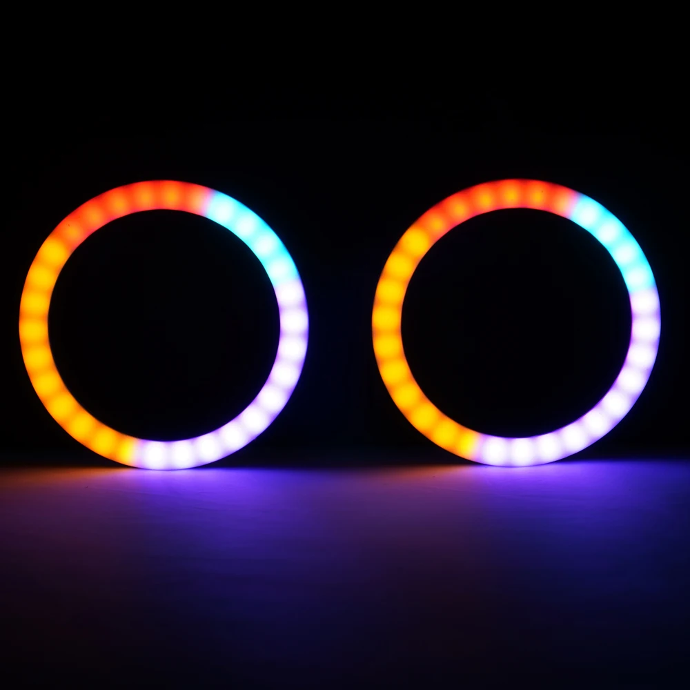 Misun phone app control multi colors change rgb 12v led halo rings angel eye headlight