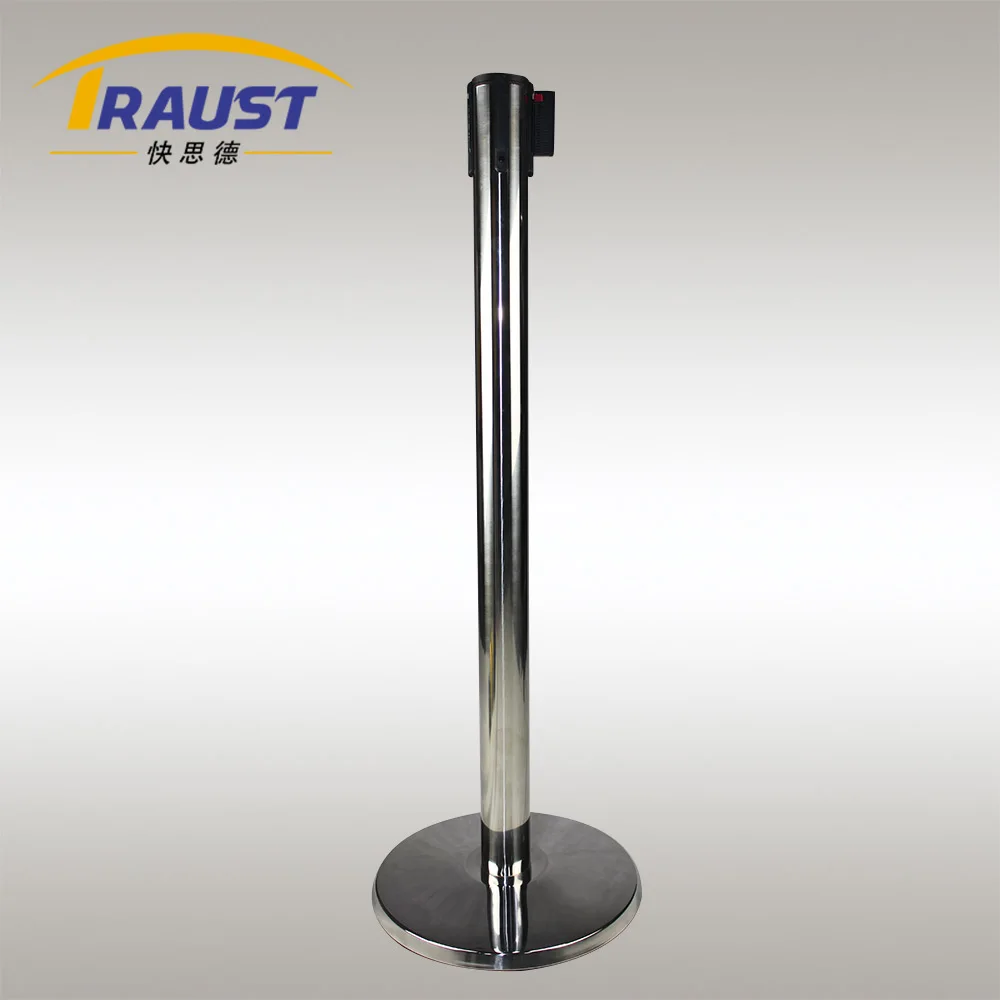 Museum station theater custom line stainless steel q manager queue stand barrier post stanchions rope product for sale