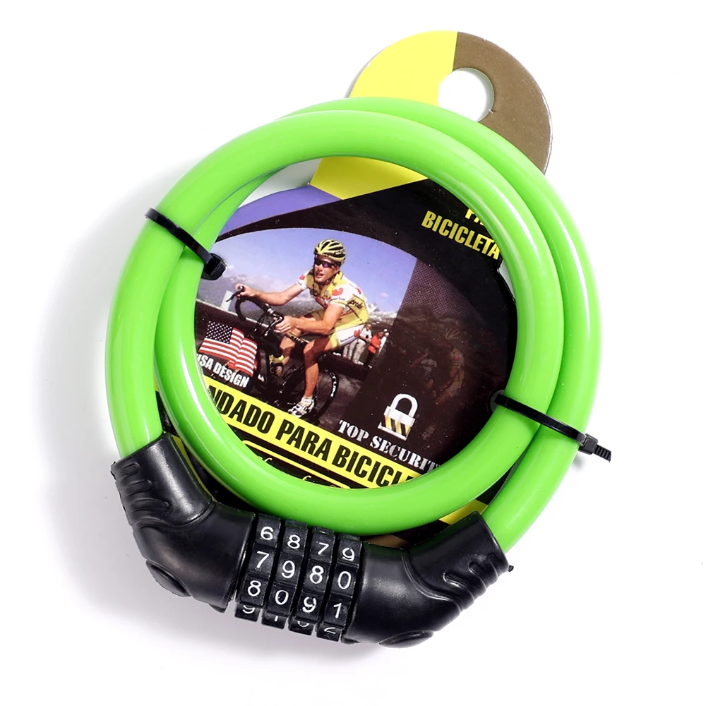 Wholesale 4 digital cable bike lock bicycle combination lock bike