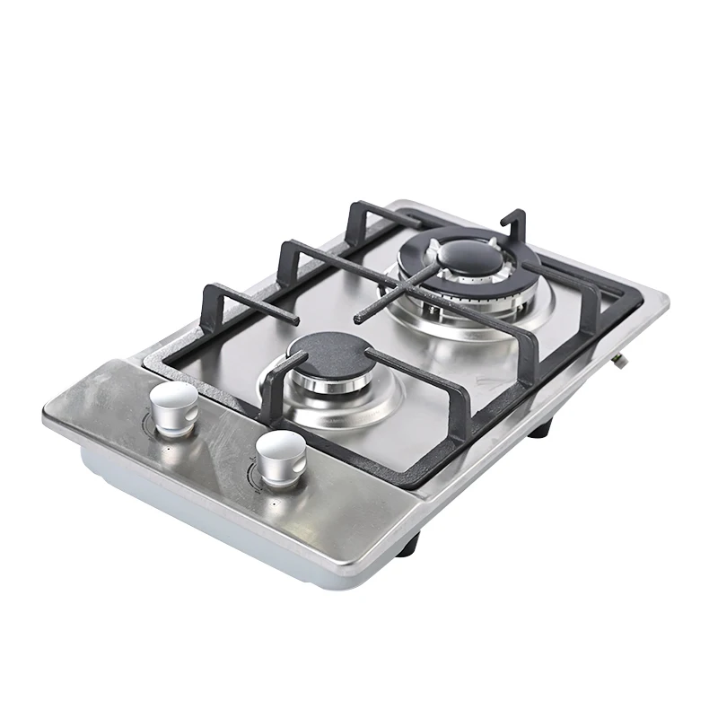 High quality Factory Direct Selling  Stainless Steel  Double Burner Built-in Home Kitchen Appliance Gas Cooker