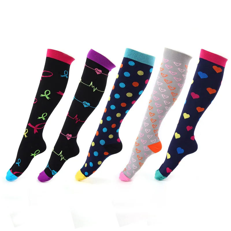 2021 Wholesale 40 Designs Available Compression stockings Sport Knee High Running Cycling Tube football  Socks