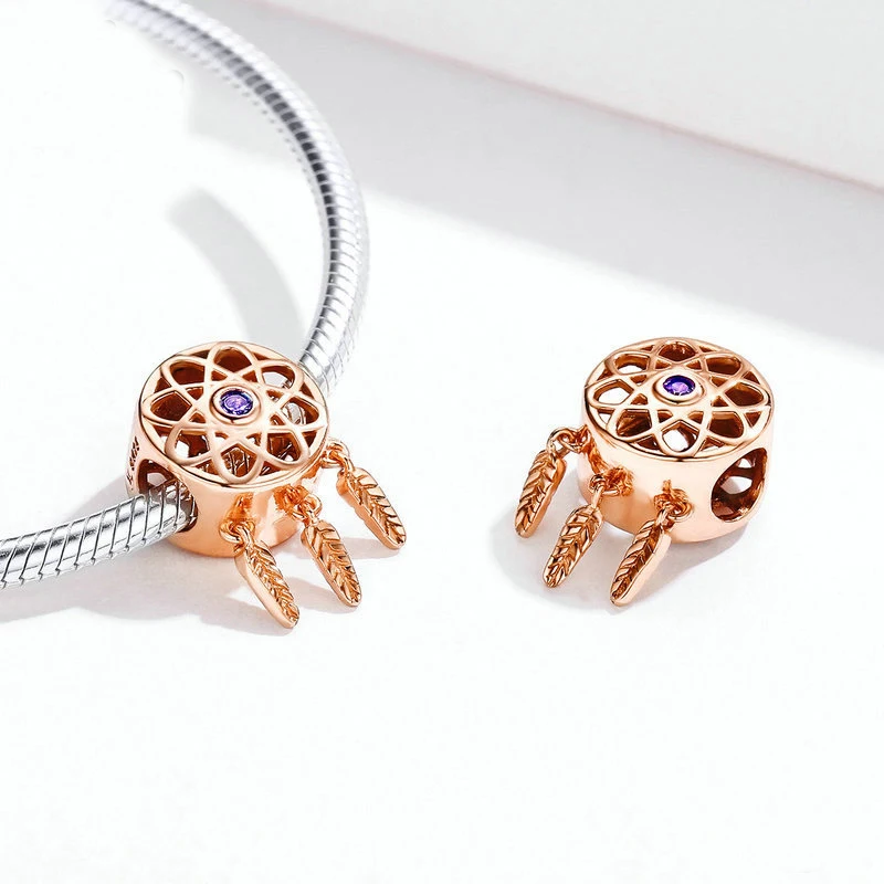 Custom fashion jewelry 925 sterling silver DIY dream catcher handmade charm bracelet for women girl gift