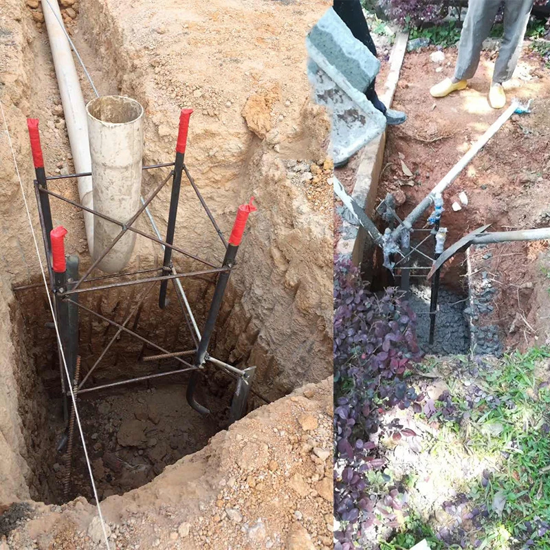 Custom street light base Anchor structure cage mount M18 bolt pole LED light fixed base for street light installation