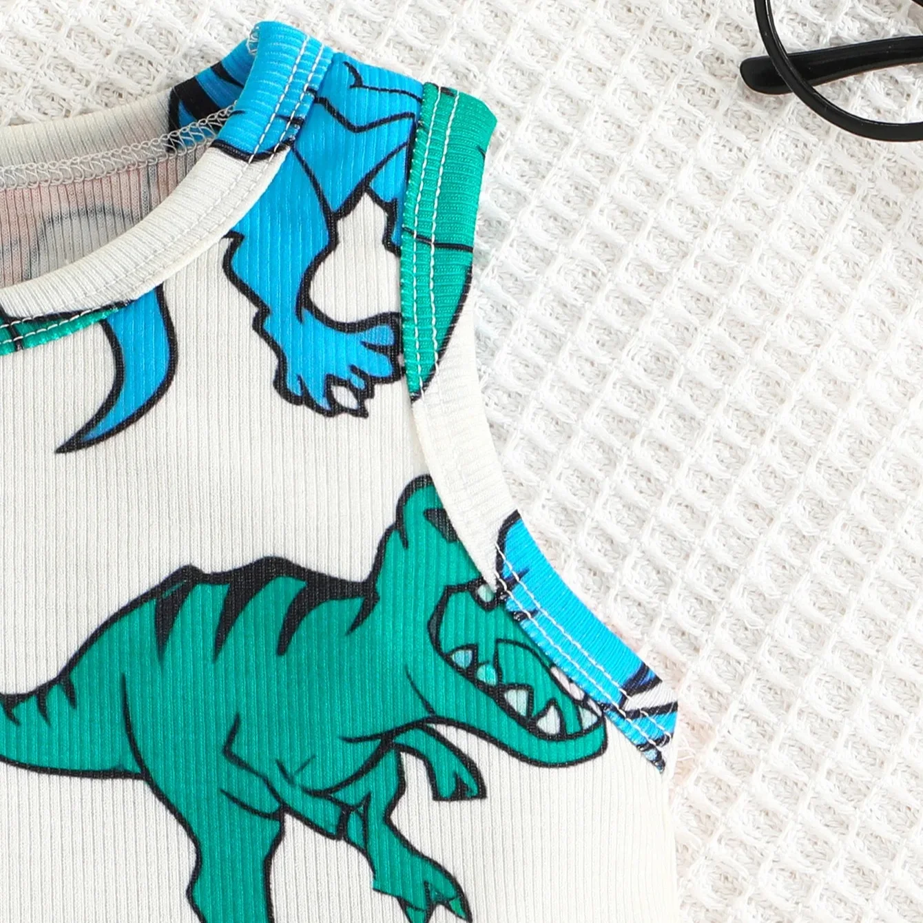 children clothing for Summer New Boys Full Print Letter Dinosaur Vest Shorts Set Wholesale Fashion two-piece set