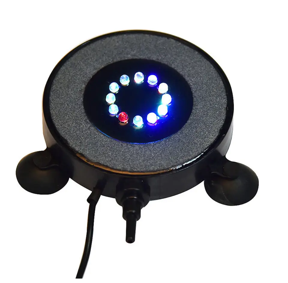 Hot Selling RGB Colorful Fish Tank Led Aquarium Bubble Light Bubble Disk Air Stone Underwater Led Light IP68