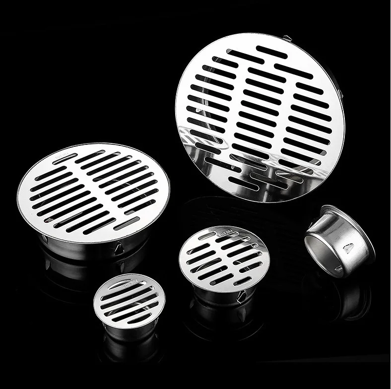 Durable Anti-Blocking Outdoor Floor Drain Large Displacement Straight-through Stainless Steel Floor Drain with Non-blocking