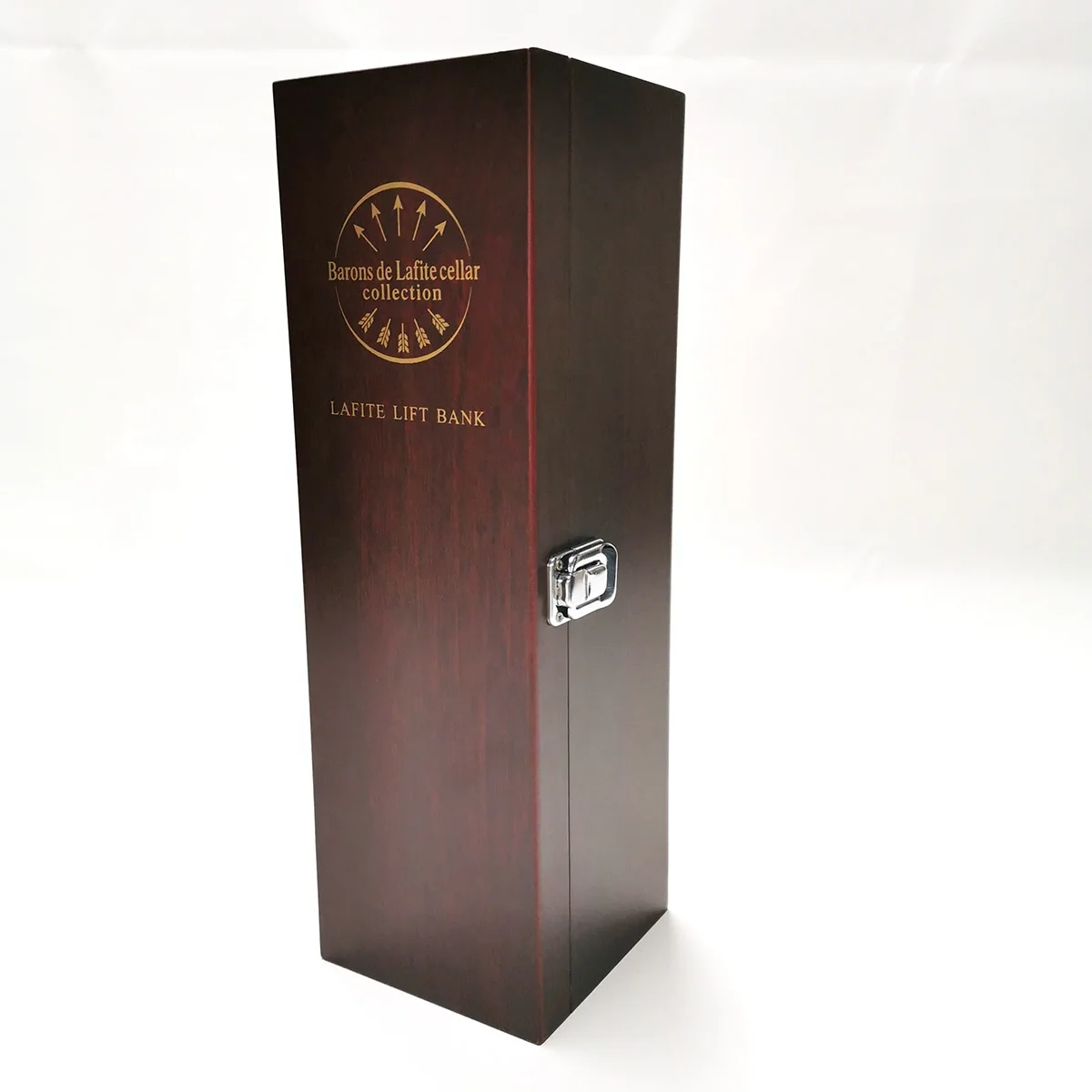 Custom red wooden satin inlay wine bottles packing boxes