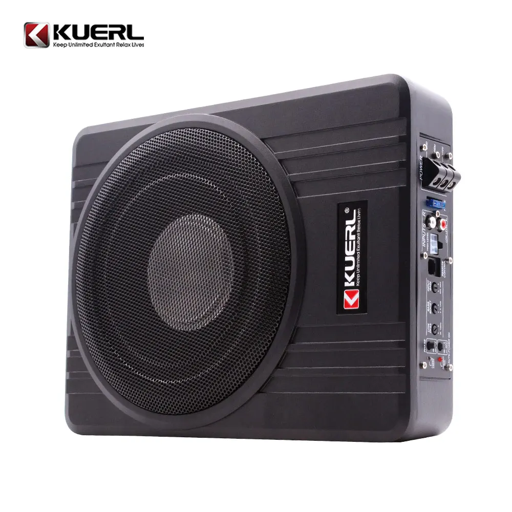 New model 10 inch 600W auto under seat thin active subwoofer slim amplifier subwoofer for car