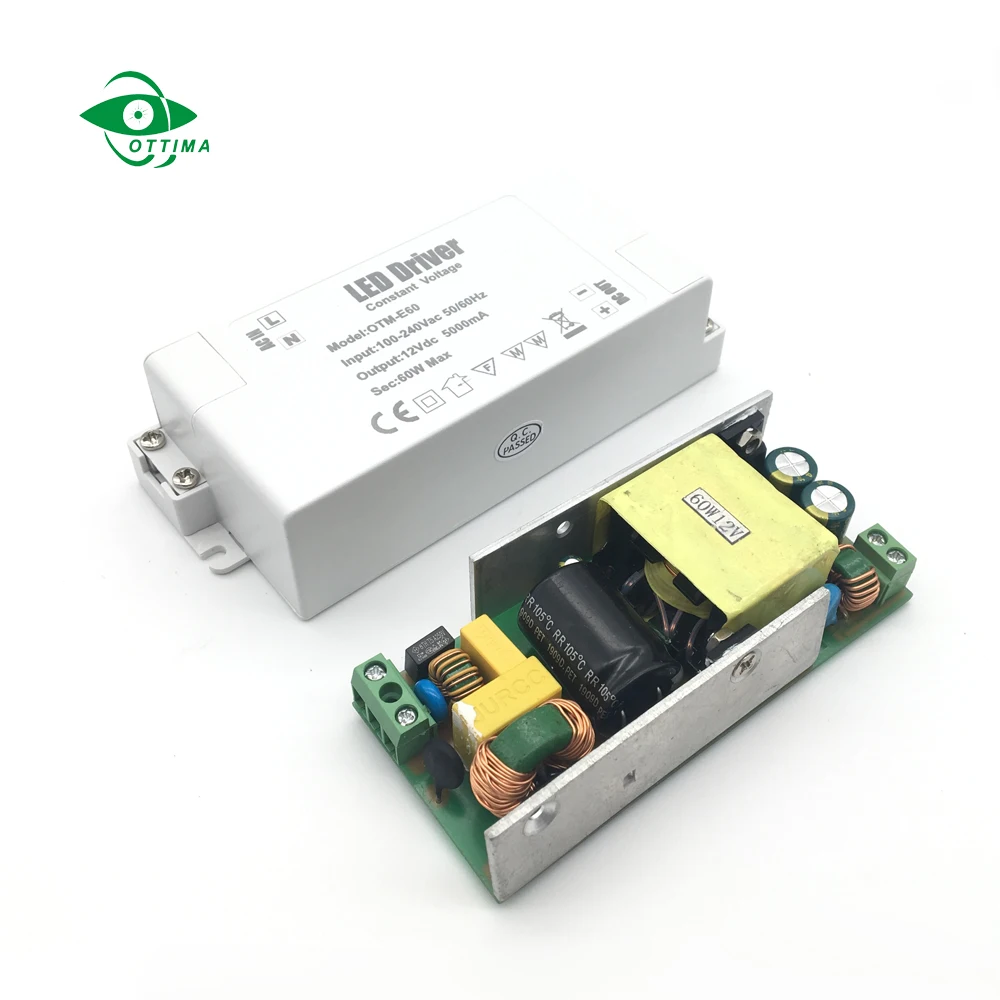 Светодиодный драйвер освещения постоянного напряжения 60 Вт 12 В, светодиодный драйвер источника питания для светодиодного освещения, малый объем IP20 (1600129866413)