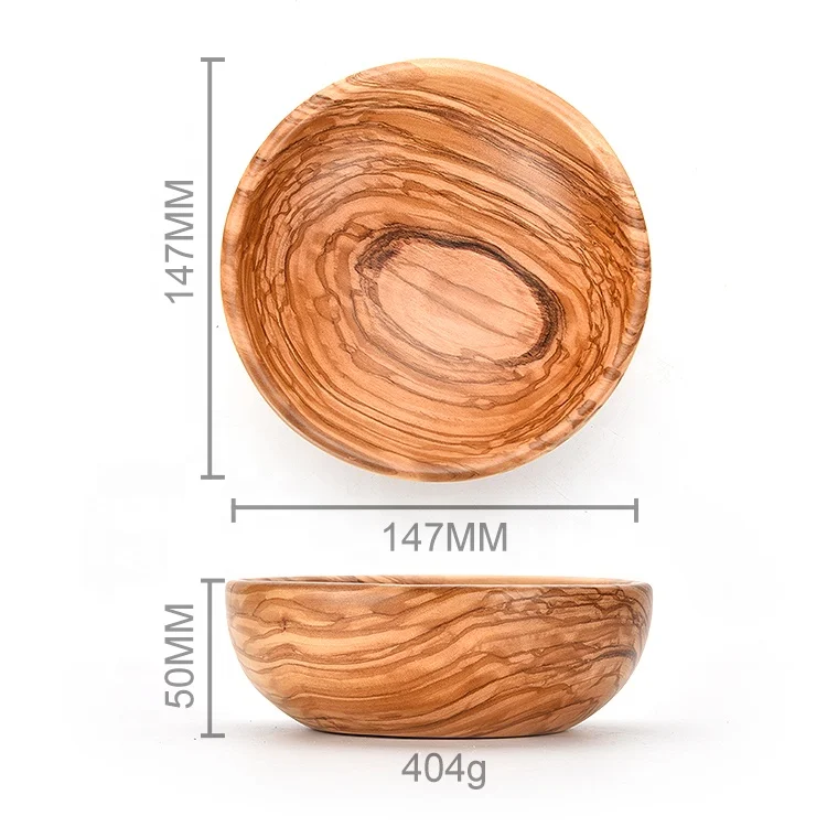 Graceful Wooden food dessert plate Grain Small Round Olive Wood Saucer Dish Japanese Dipping Seasoning Bowls