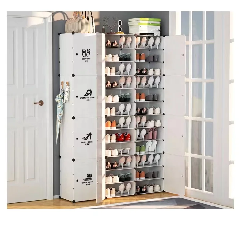 Modern simple shoe rack storage artifact household breathable door dustproof shoe cabinet new