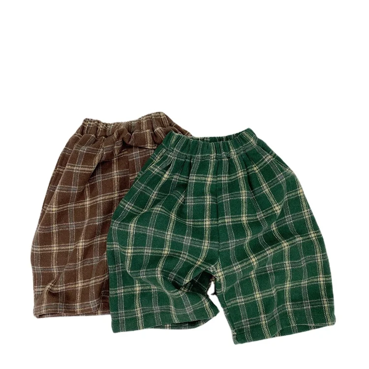 HXFS INS Custom Australia Kids Harem Pants Unisex Cargo Trousers Woollen Cropped Trousers Casual Gingham Eighth Pants