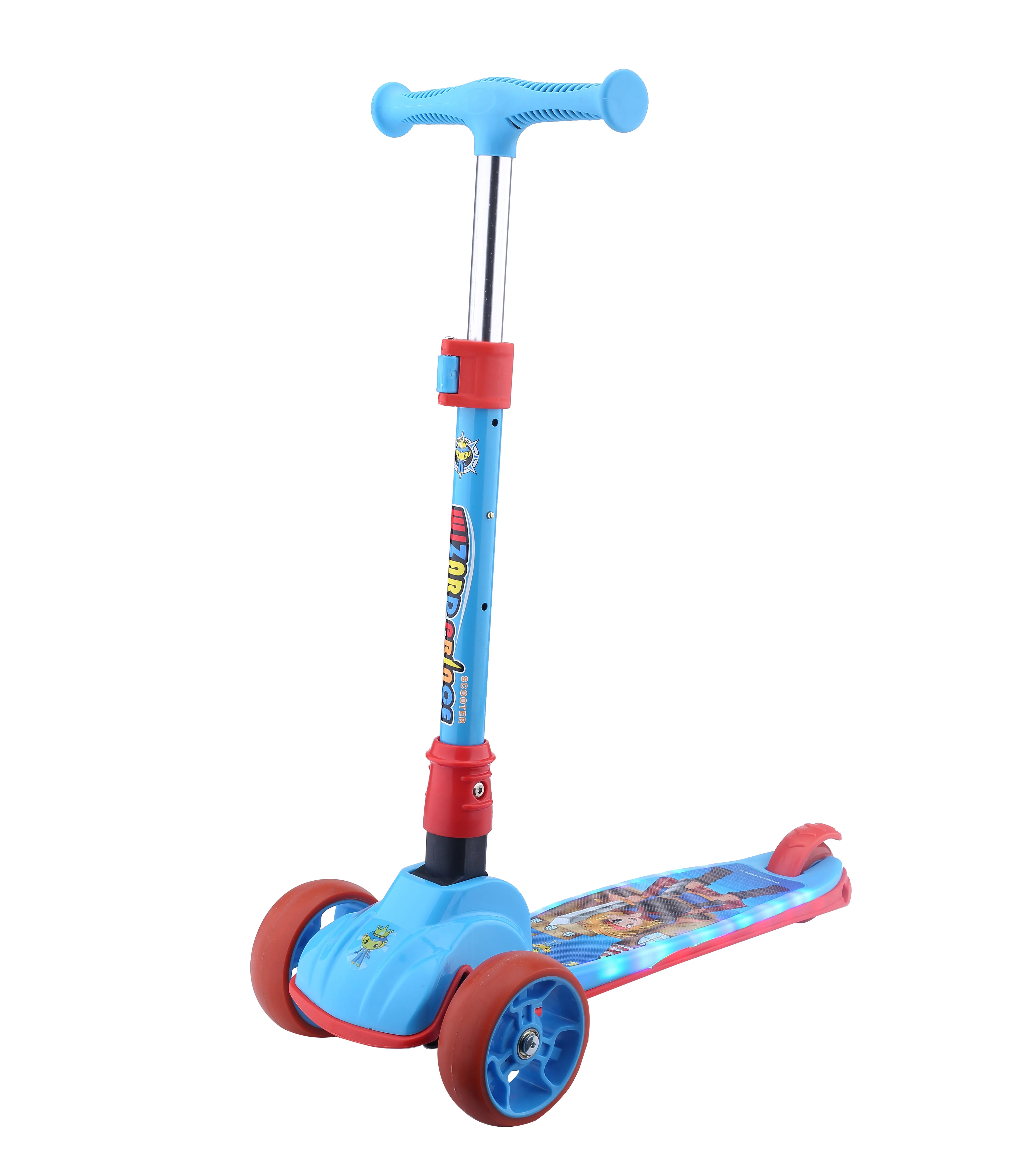 kids scooter big wheels pu flashing 3 wheel trix scooter light and durable kick scooter kids 3 in 1 with music and light