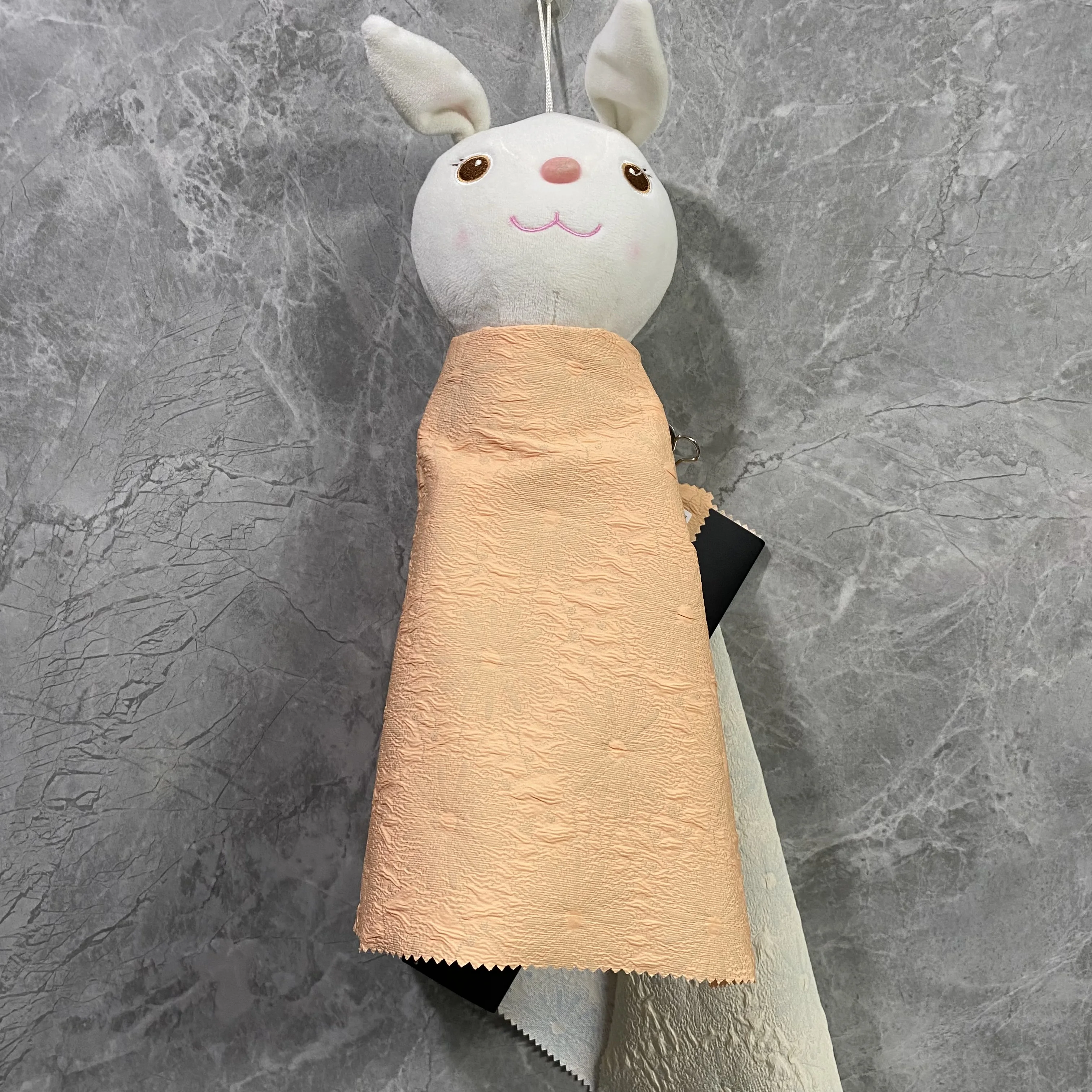 Exquisite Designer Daisy Pressed Flower 3D Crinkle PongeeFabric with fusible interlining for women dress skirt 100 polyester PES