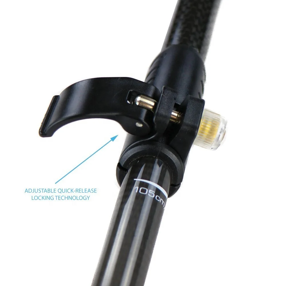 Trekking Poles, Collapsible, Shock-Absorbent, 100% Carbon Fiber Hiking Sticks with Natural Cork Grips,CZX-242 Trekking Stick