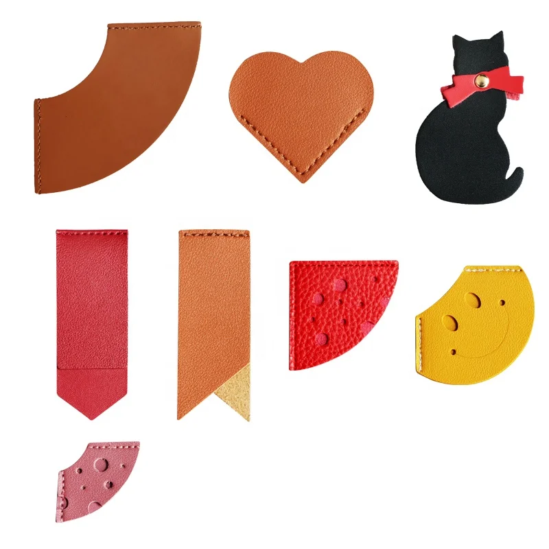 Minimalist Style Handmade PU Leather Handicraft Bookmarks