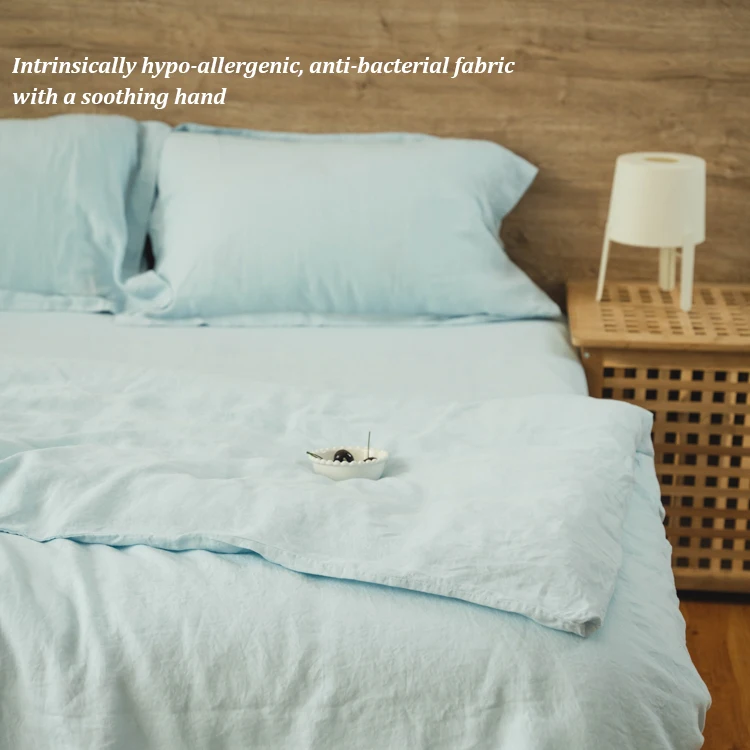 Hot sale french fabric bed linen sheets wholesale bedding duvet cover set bed linen set pure french linen bedding