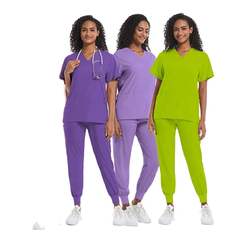 Customizable Fast-Dry Stretchy Fabric Long Leg Jogger Nursing Scrubs Unisex Surgical Targeted Colors Hot Days OEM Hospital