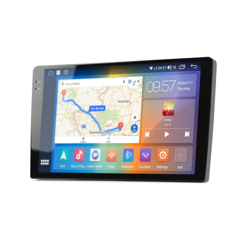 Wholesale Universal Android 9/10inch 2K Auto Radio Mp5 Player Car Stereo 2Din Touch Screen For Vw Peugeot 407 Toyota Camry