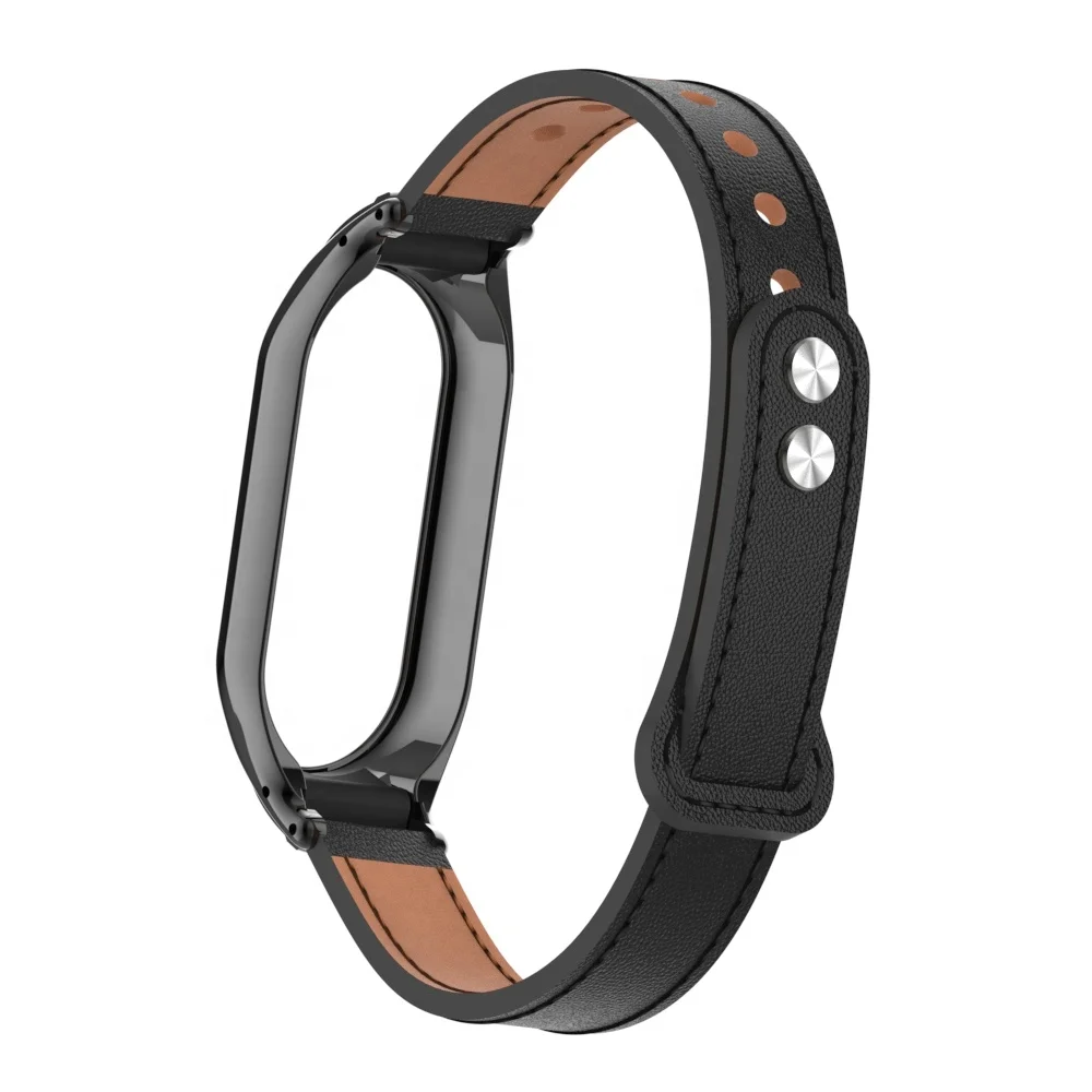 ODM HOLDMI 80107 series miband 8 strap united one piece metal frame dual snap buckle microfiber watch band for xiaomi band 8