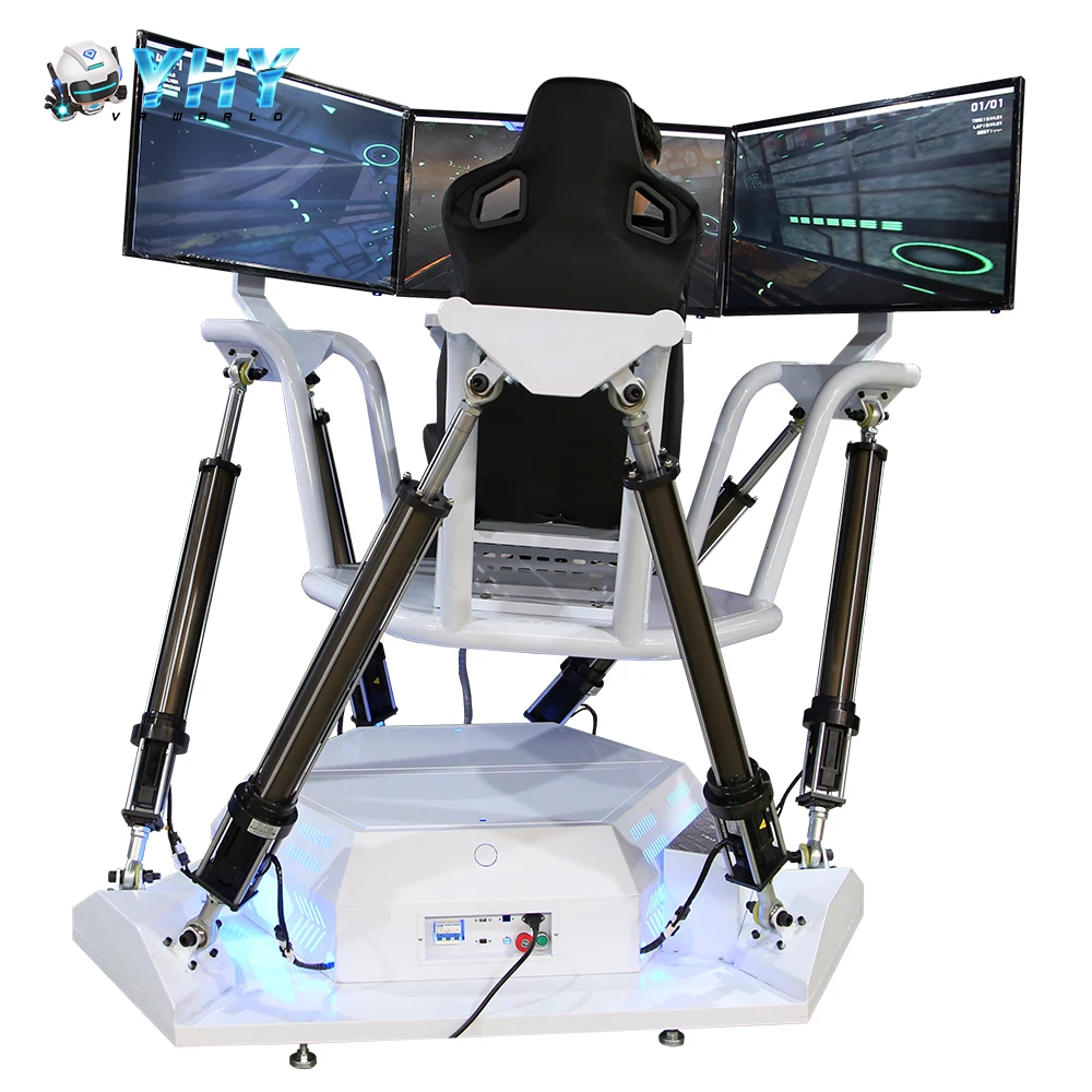 Popular 3 Screens 6 dof Dynamic Seat  Racing Car F1 Driving full motion simulator Platform