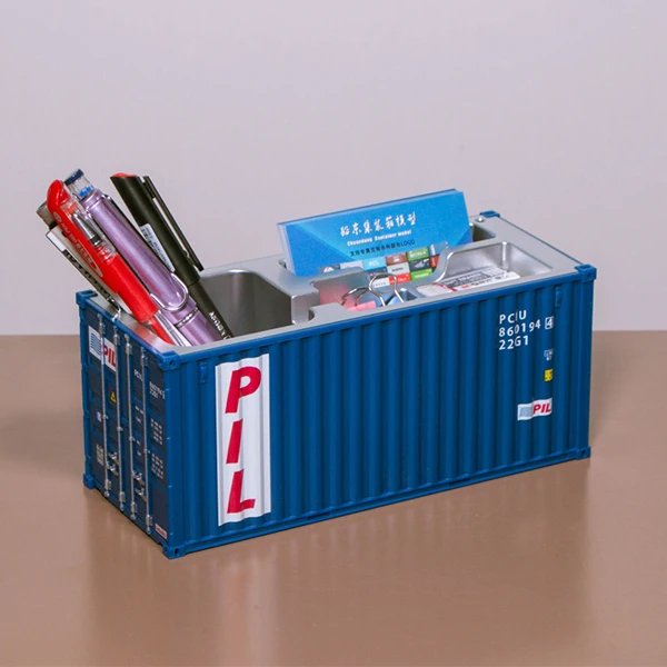 1:30 Container Shape Plastic Pen Holder Customized Printing Logo Desk Organizer Gift Box