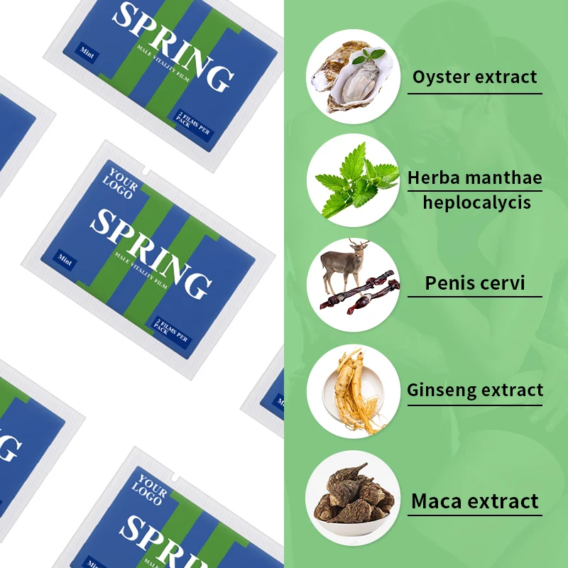 Best Customized male vitality mint film natural maca root men fertility supplement paper mint candy