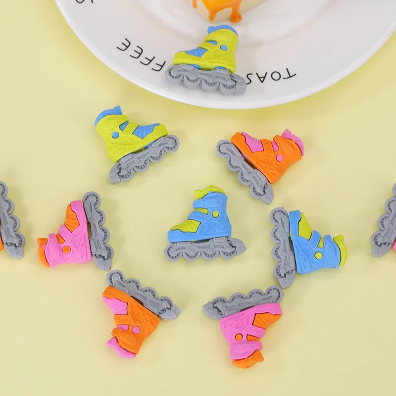 3D Kids School Stationery Mini Cute Rolles Skates Pencil Erasers Bulk Bag-Shaped TPR Eco-Friendly for Students