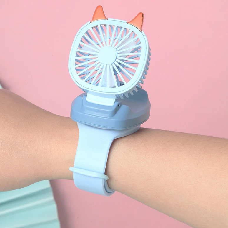 Amazon Top Sellers Usb Charging Watch Fan Glow At Night Cat Ear Usb Fan Portable Mini For Outdoor